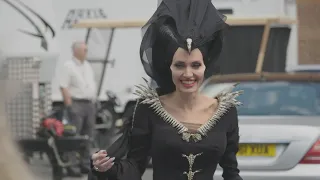 Watch Angelina Jolie Play Ping-Pong as 'Maleficent' on Set (Exclusive)