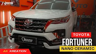 KERENN !!! JAGA WARNA PUTIH  TOYOTA FORTUNER DENGAN TREATMENT COATING NANO CERAMIC