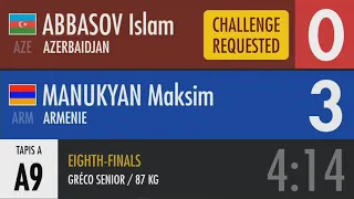 1/8 final GR - 87 kg: İslam Abbasov (AZE) - Maksim Manukyan (ARM)