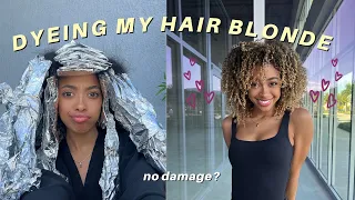 I DYED MY NATURALLY CURLY HAIR BLONDE | my experience!