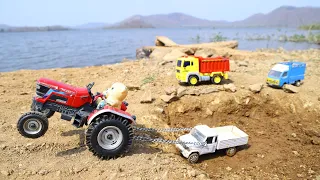 Mahindra Bolero Accident Highway Pit Pulling Out Mahindra Tractor ? Tata Pickup | Dump Truck | CSToy