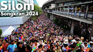 Songkran silom 2024 in Bangkok Water Festival in Thailand