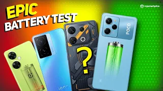 Infinix GT 10 Pro EPIC Battery Test ft. Poco X5 Pro vs iQOO Z7 vs OnePlus Nord CE 3 Lite