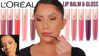 *new* L'OREAL LIP BALM IN GLOSS POMEGRANATE EXTRACT + NATURAL LIGHTING LIP SWATCHES|MagdalineJanet