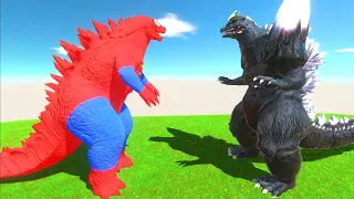 Red Superman Godzilla 2014 VS Space Godzilla Death Run - Animal Revolt Battle Simulator