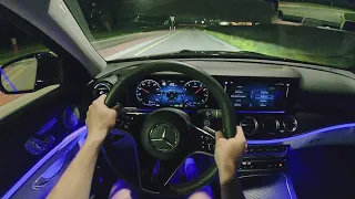 2021 Mercedes-Benz E450 - POV Night Drive (Binaural Audio)