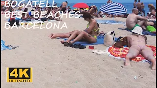 Funny 🤩 Day Bogatell Beach 🏖 [4K HDR] Barcelona Relaxing Walk Tour June 2023