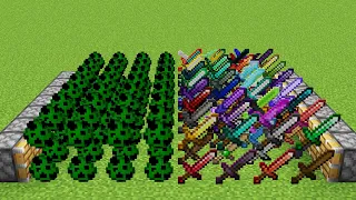 x999 creeper's eggs and all swords combined in min