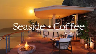 Outdoor seaside cafe ambience with relaxing jazz music and ocean waves sound #32