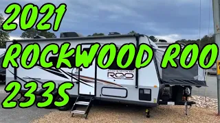 New 2021 Forest River Rockwood Roo 233s Expandable Travel Trailer Hybrid Dodd RV Solar Tent Review