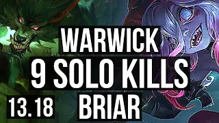 WARWICK vs BRIAR (TOP) | 9 solo kills | EUW Master | 13.18