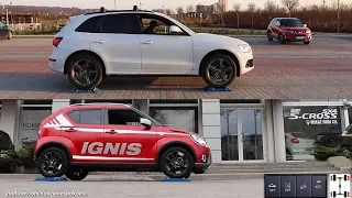 Big wheels vs small wheels - Audi Q5 Quattro vs Suzuki Ignis All Grip Auto - 4x4 tests on rollers