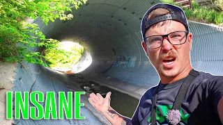 This GIGANTIC TUBE Leads To A HIDDEN GLORY HOLE!!! (Live Bait Fishing)