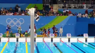 USA National Anthem - Anthony Ervin - Men's 50m Freestyle - Victory Ceremony - Rio 2016