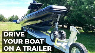 Driving an Amphibious boat onto and off its trailer