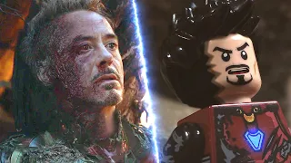 LEGO Avengers Endgame Final Battle Iron Man Tony Stark Death Scene Side by Side Comparison