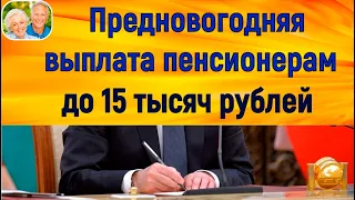 Власти обсуждают единовременную предновогоднюю выплату пенсионерам до 15 тысяч рублей