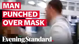 Shocking moment man knocked out at Clapham Junction station after row breaks out over face masks