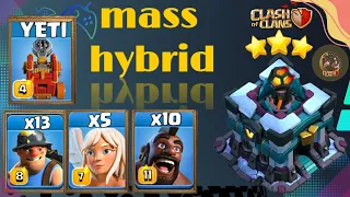 COC TH13 Queen Charge Mass Hybrid Attack Strategy 2023!! HOW TO ATTACK  HOG MINER WITH FLAME FINGER?