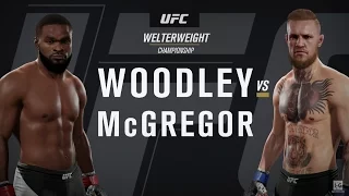 EA Sports UFC 2 PS4 - Conor McGregor vs Tyron Woodley Full Fight Gameplay [1080p/60fps]