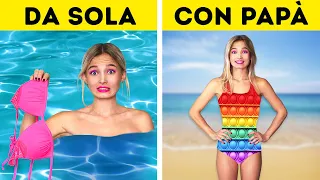 Problemi Folli in Spiaggia – Da sola VS con Papà| Papà odia la mia cotta su La La Vita