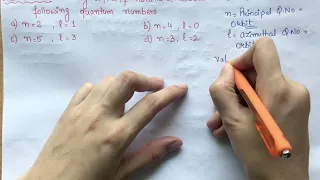 Using s,p,d,f notations, describe the orbital with the following quantum numbers......