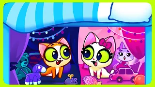 💖💙 Pink vs Blue Secret Room Under the Bed 💖💙 Challenge For Kids 😻 Purr Purr