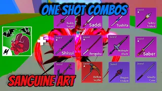 12 Sanguine Art  One Shot Combos (🔵🔴 BLOX FRUITS UPDATE 20🍊)