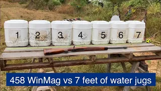 458 WinMag 🐘 elephant gun vs 7 feet of jugs!