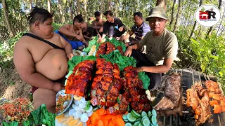 GRILLED PORK BELLY In Jungle Survival Life Nepal Pork Sekwa Cooking and Eating MUKBANG