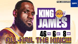 LeBron James Dominates with 46 PTS to Lead Lakers Past Cavaliers 115-108 | Remembering Kobe Bryant