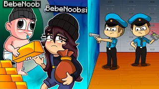 BEBE NOOB Y NOOBSI ROBAN UN BANCO PERO LOS ATRAPAN? 😨 💰 ¿SOBREVIVIRAN? MINECRAFT ROLEPLAY ROBLOX