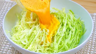 Cabbage with eggs is better than pizza! Simple, quick and very tasty recipe! ASMR!