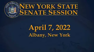 New York State Senate Session - 04/07/22