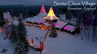 Christmas blue moment Santa Claus Village Rovaniemi Lapland Finland: Jingle Bells song Arctic Circle