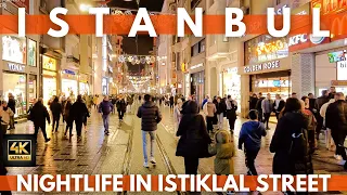 Nightlife Istanbul Turkey 2023 Istiklal Street 4 February Walking Tour | 4K ULTRA HD 60FPS