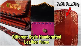 Made Different Types Of Batik Painting Handcrafted Leather Purse 🤘