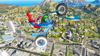 GTA 5 Crazy Ragdolls |GTA 5 Spiderman Falling off Highest - Funny Moments & GTA 5 Gameplay Fails