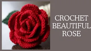 PERFECT, GORGEOUS Crochet Rose Flower | 🌸flor rosa de crochê | 🌸ganchillo| fleur de rose au crochet