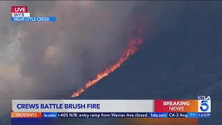 Crews battle Nob Fire in San Bernardino National Forest