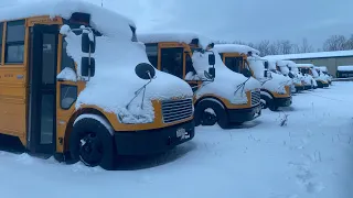 Cold Starting Buses In The Lot