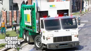 New Waste Management Garbage Truck Picking Trash in GTA 5