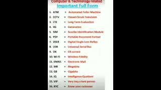 modern technology and computer related important full form #shorts