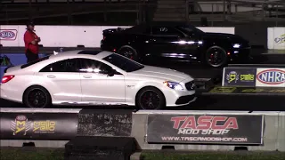 Mercedes AMG CLS 63 S vs Mustangs & Camaro SS - 1/4 Mile Drag Races