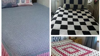 Beautiful collection of crochet bedsheets designs/ bedcover ideas# bedsheet ideas