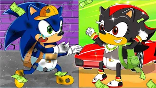 Sonic Movie 2 animation - Poor Baby Sonic Vs Rich Baby Shadow || Sorry Baby Sonic!!!