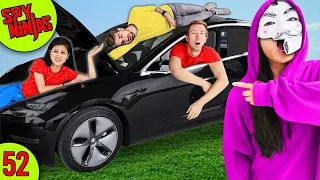 HACKERS TRAPPED US IN TESLA FOR 24 HOURS - Spy Ninjas #52