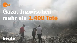 heute 19:00 Uhr 12.10.23 Lage in Nahost, Luftangriffe in Gaza, Scholz trifft Emir Katar (english)