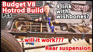Budget V8 Hotrod Build - Pt5. Rear suspension. 4 bar link using wishbones, will it work?