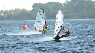 Slalom Windsurfing in rough chop.